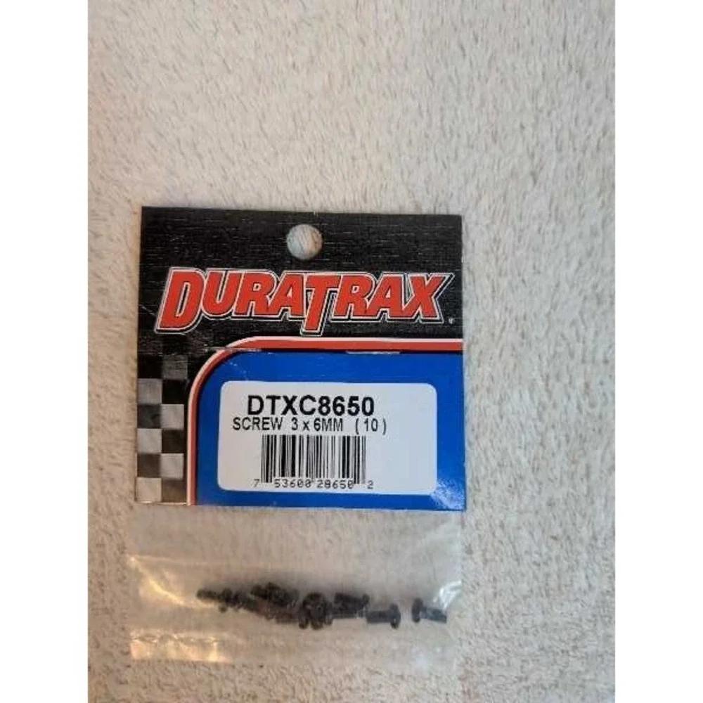 Duratrax DTXC8650 RC Screw 3x6mm 10pk Black Metal New